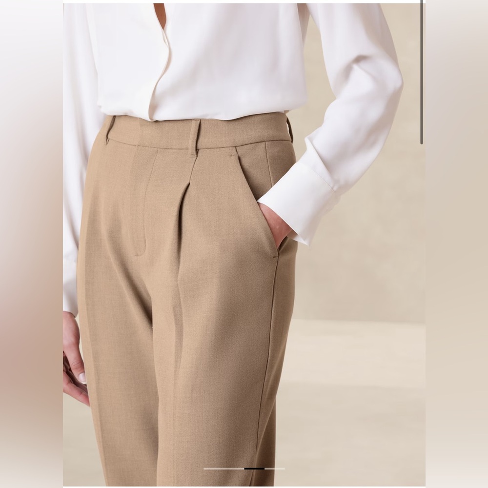 Banana Republic Neutral Beige Linen-Blend Single-Button Blazer - Picture 11 of 12